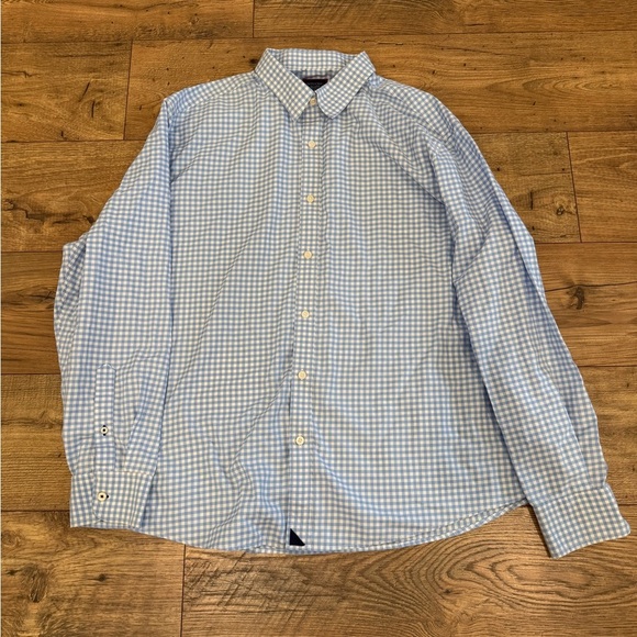 UNTUCKit Light Blue Checkered Men's Shirt - Picture 1 of 4